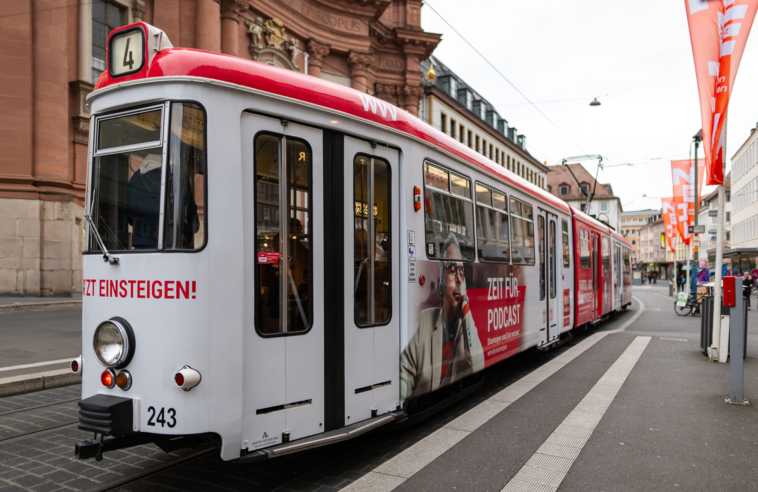 Straßenbahn der WVV in Würzburg