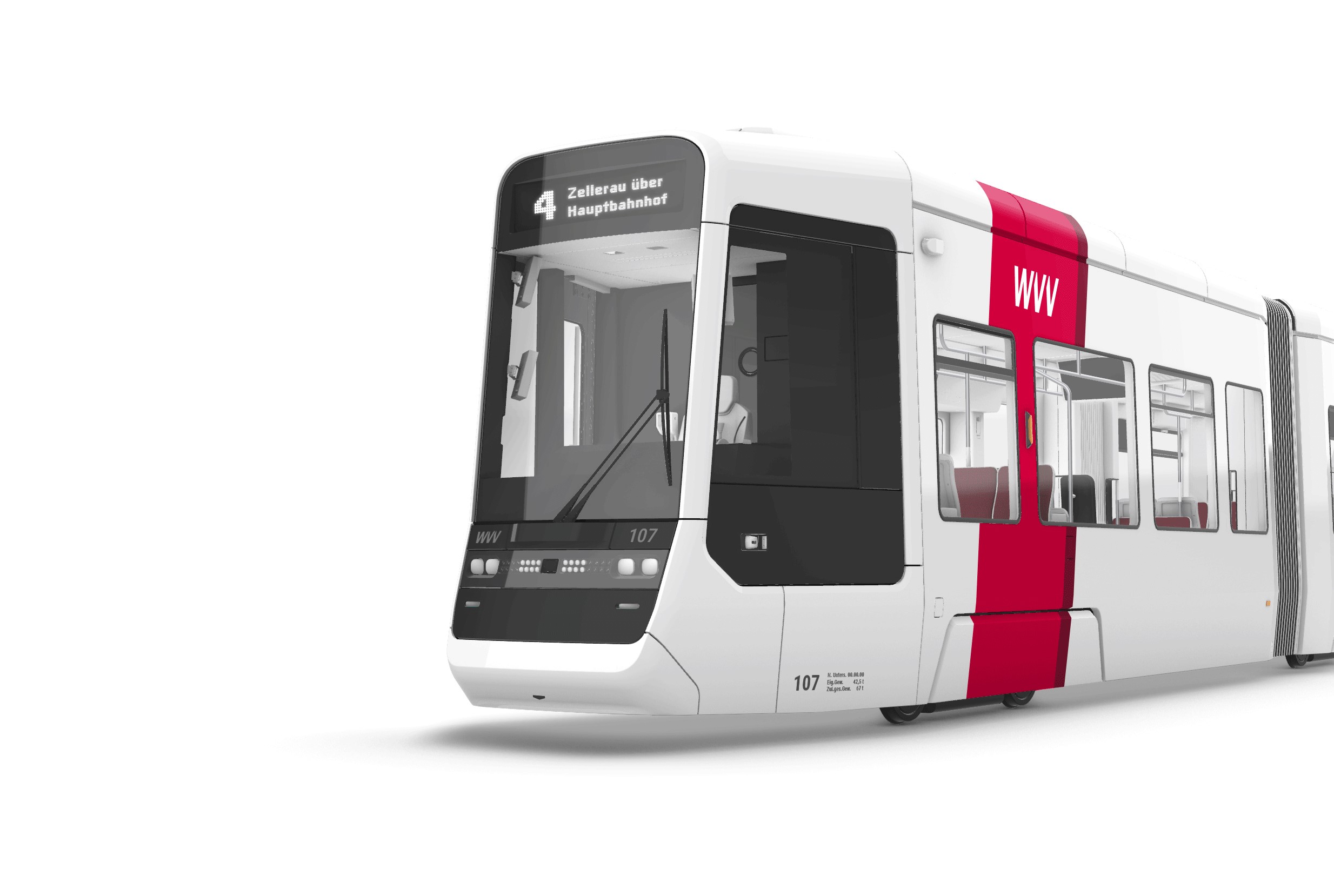 neues Design der Straßenbahnen in Würzburg der WVV