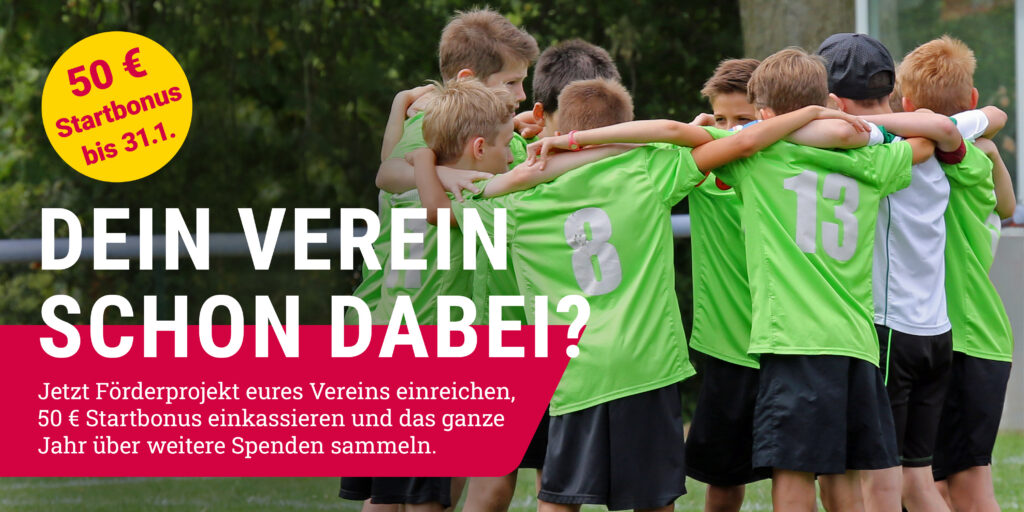 50 € Startbonus bei Einreichung von Vereinsprojekten auf WVV-Spendenplattform bis 31.01.2026